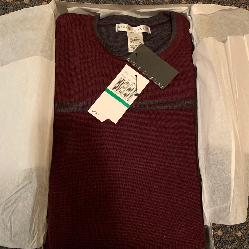 Brand New Wine Color Geoffrey Beene Sweater